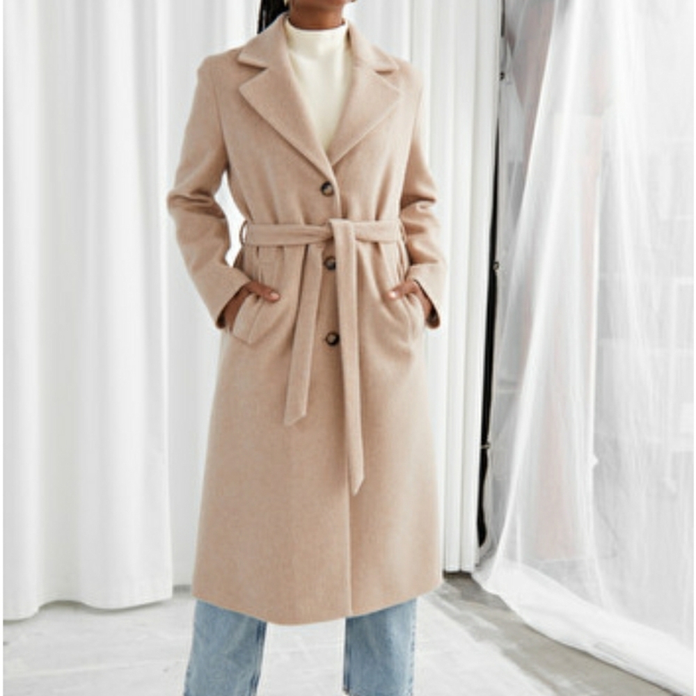 NWT Alpaca Wool Blend Belted Coat